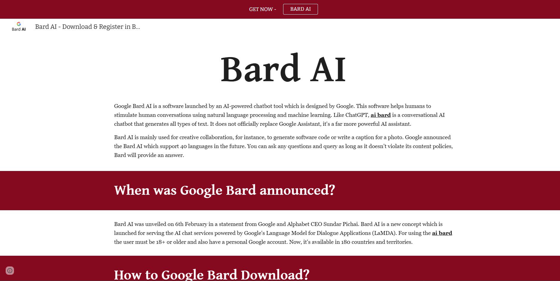 Bard AI - Download and Register in Bard AI