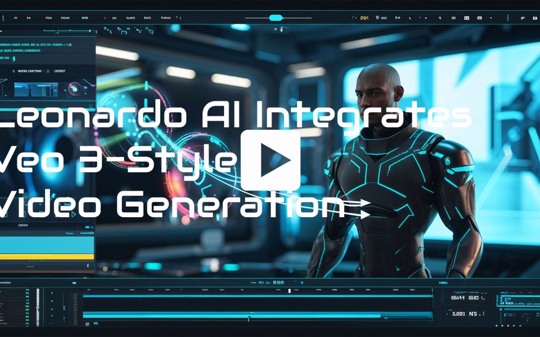An AI-powered digital assistant launching cinematic video—representing Leonardo’s new Veo 3-style engine.